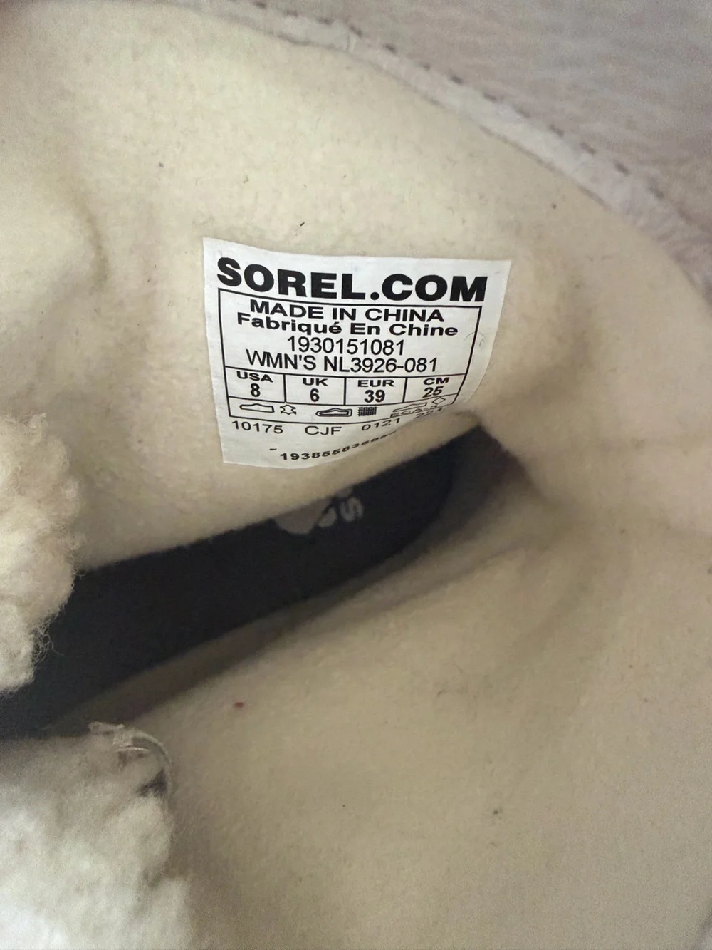 Sorel Joan Of Arctic Next Lite Outdoor Winter Boots Gray Ivory Shearling 8 EUC